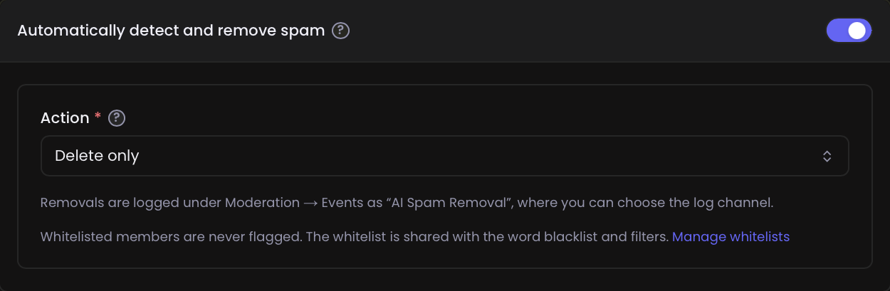 Automatic AI spam detection and removal