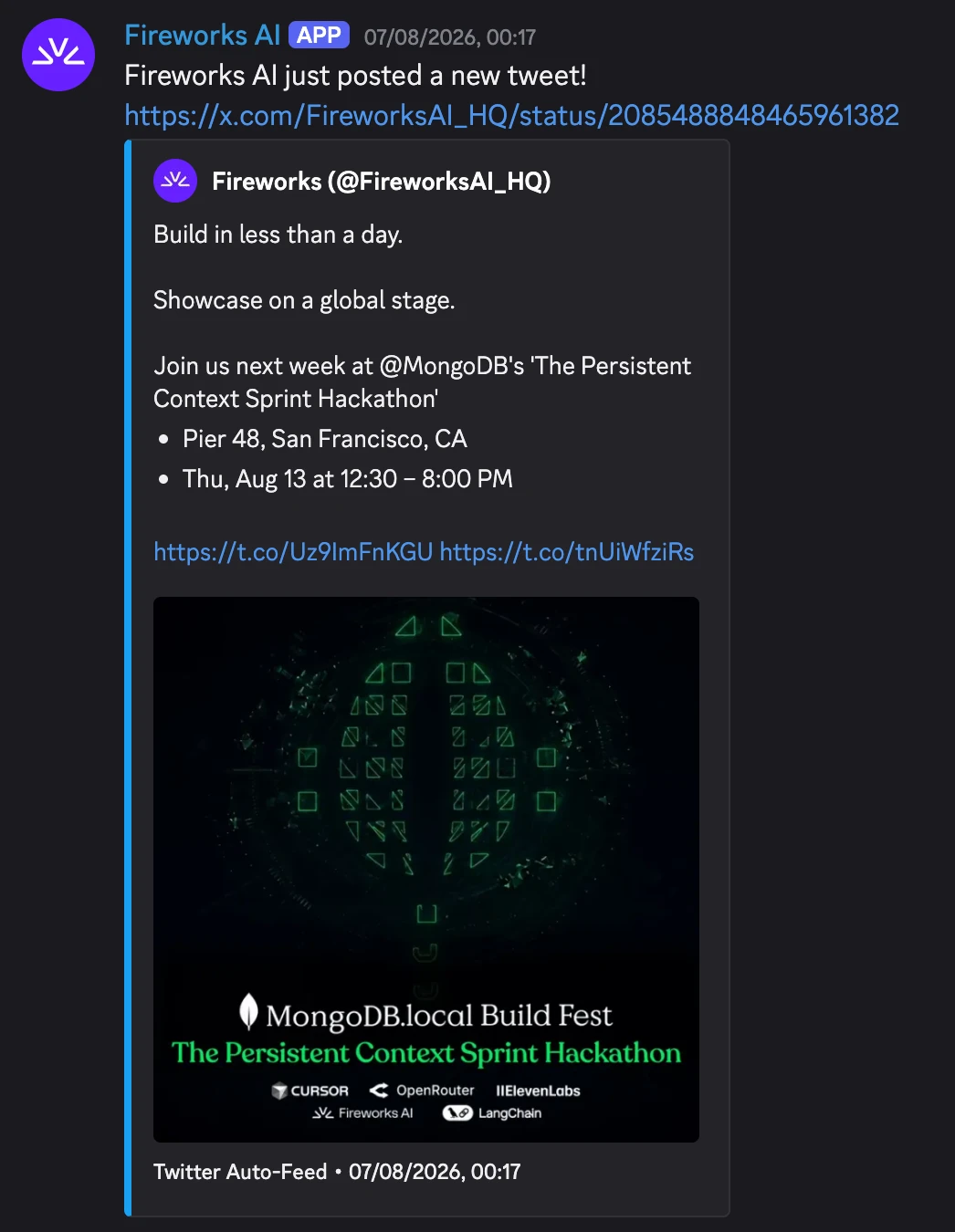 White-labeled agent auto-feeding the brand's X posts into Discord