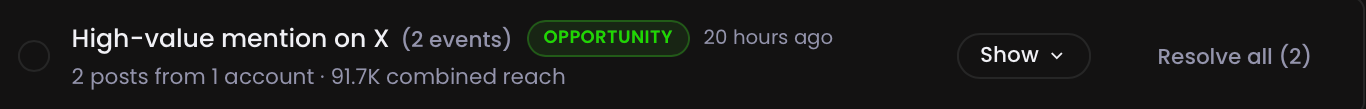 High-value mention on X with combined reach